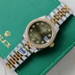 Rolex DateJust Green Dial Replica Watches Bezel Diamonds CZ THB Factory 31mm - Image 3