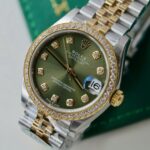 Rolex DateJust Green Dial Replica Watches Bezel Diamonds CZ THB Factory 31mm - Image 4