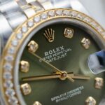 Rolex DateJust Green Dial Replica Watches Bezel Diamonds CZ THB Factory 31mm - Image 6
