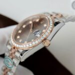 Rolex DateJust  Men Chocolate Dial Replica Watches Bezel Diamonds Moissanite Clean Factory 41mm - Image 8