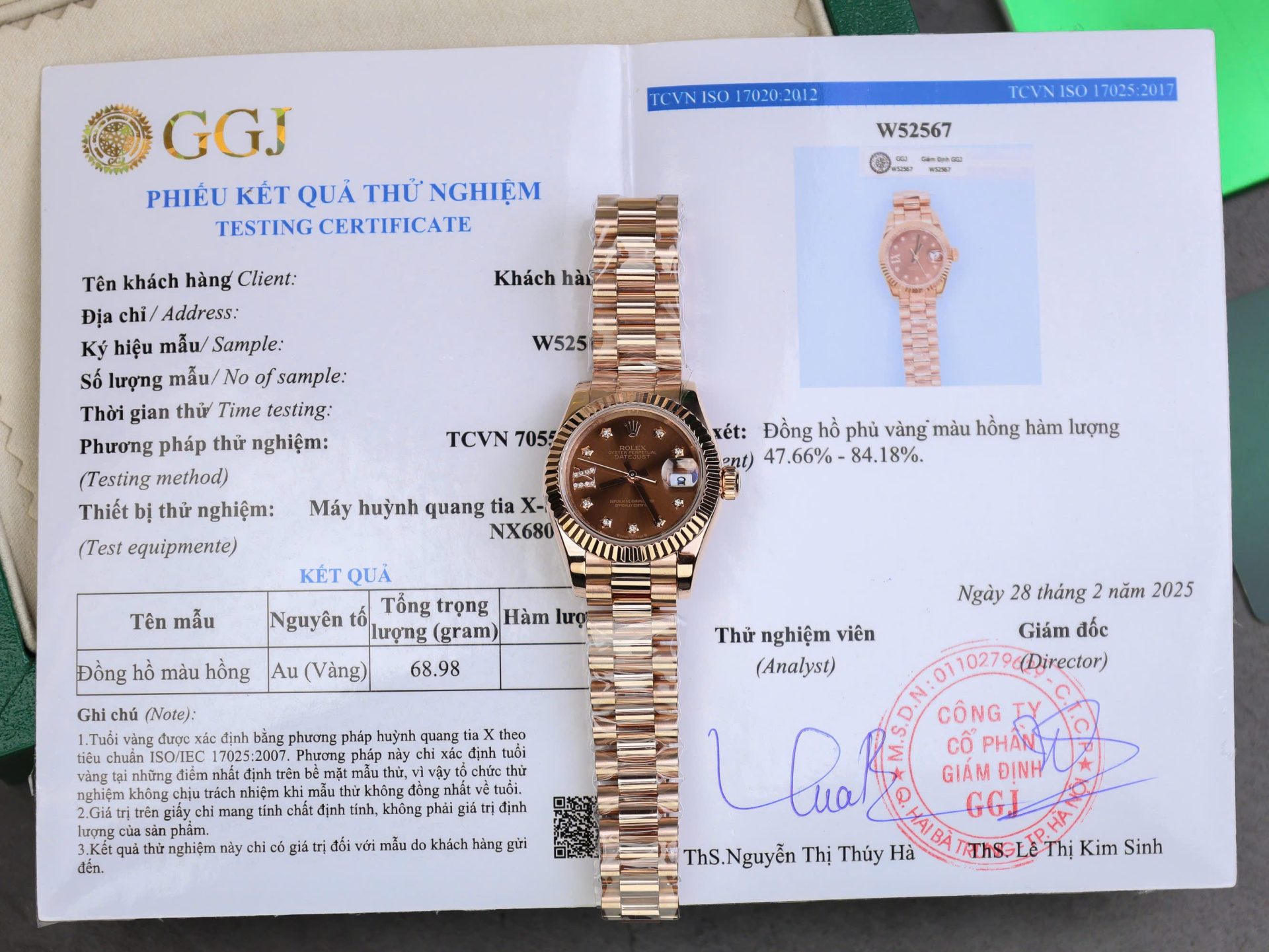 Dong-Ho-Rolex-DateJust-Nu-Che-Tac-Boc-Vang-That-Mat-Chocolate-Nha-May-GM-28mm-1.jpg Rolex DateJust Women Copies Watches Gold Wrapped Chocolate Dial GM Factory 28mm - Image 1