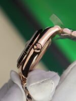Rolex DateJust Women Copies Watches Gold Wrapped Chocolate Dial GM Factory 28mm - Image 7