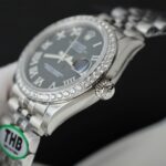 Rolex DateJust Replica Watches Black Dial Bezel Moissanite Diamonds CZ THB Factory 31mm - Image 7