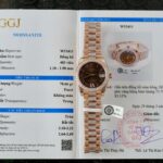 Rolex DateJust Women Dial Chocolate Copies Watches Custom Moissanite Diamonds + 18K Gold Wrapped 31mm