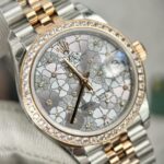 Rolex DateJust Replica Watch Flower Dial With Diamond Bezel 31mm - Image 3