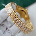 Rolex DateJust Women MOP Dial Knock Off Watches 18K Gold Wrapped + Moissanite Diamonds Custom 31mm - Image 9