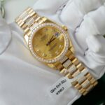 Rolex DateJust Women Dial Yellow Imitation Watches Gold Wrapped + Moissanite Diamonds GMF 31mm - Image 3