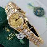 Rolex DateJust Women Dial Yellow Imitation Watches Gold Wrapped + Moissanite Diamonds GMF 31mm - Image 4