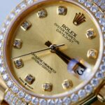 Rolex DateJust Women Dial Yellow Imitation Watches Gold Wrapped + Moissanite Diamonds GMF 31mm - Image 5