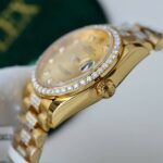 Rolex DateJust Women Dial Yellow Imitation Watches Gold Wrapped + Moissanite Diamonds GMF 31mm - Image 7
