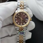 Rolex DateJust Wine Dial Replica Watch Jubilee Strap THB Factory 31mm