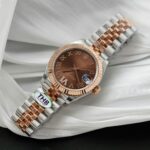 Rolex DateJust Women Demi Rose Gold Replica Watches Chocolate Dial THB Factory 31mm - Image 2