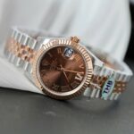 Rolex DateJust Women Demi Rose Gold Replica Watches Chocolate Dial THB Factory 31mm - Image 3