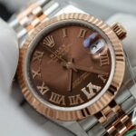 Rolex DateJust Women Demi Rose Gold Replica Watches Chocolate Dial THB Factory 31mm - Image 4