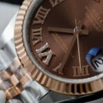 Rolex DateJust Women Demi Rose Gold Replica Watches Chocolate Dial THB Factory 31mm - Image 5