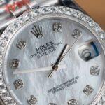Rolex DateJust Replica Watch Mother Of Pearl Dial With Moissanite Bezel 31mm - Image 5