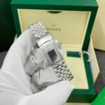 Rolex DateJust Imitation Watches Silver Dial Bezel Diamonds Moissnaite Clean Factory 41mm - Image 7