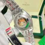 Rolex DateJust Imitation Watches Silver Dial Bezel Diamonds Moissnaite Clean Factory 41mm - Image 6