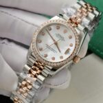 Rolex DateJust Replica 11 Watch Dial Mother Of Pearl Custom Moissanite Diamonds 31mm - Image 4
