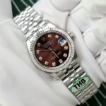 Rolex DateJust Replica 11 Watch Wine Dial Jubilee Strap THB Factory 31mm - Image 2