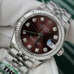 Rolex DateJust Replica 11 Watch Wine Dial Jubilee Strap THB Factory 31mm - Image 4