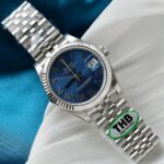 Rolex DateJust Replica Watches Women Blue Dial Jubilee Strap THB Factory 31mm - Image 2
