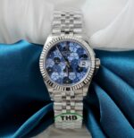 Rolex DateJust Replica Watch Women Blue Flower Dial THB Factory 31mm