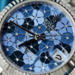 Rolex DateJust Replica Watch Women Blue Flower Dial THB Factory 31mm - Image 4
