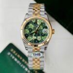 Rolex DateJust Replica Watch Women Green Flower Dial THB Factory 31mm
