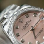 Rolex DateJust Replica Watch Womens Pink Dial Custom Moissanite Diamonds 31mm - Image 7