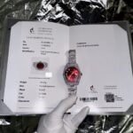 Rolex Best Replica Watch DateJust Supreme Custom Moissanite Diamonds Red Dial 41mm