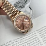 Rolex Clone Watch Day-Date Pink Dial President Strap EW Factory 31mm - Image 2