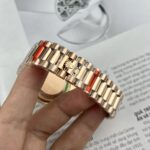 Rolex Clone Watch Day-Date Pink Dial President Strap EW Factory 31mm - Image 8