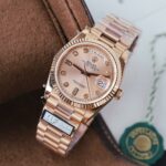 Rolex Day-Date 128235 Rose Gold Luxury Fake Watches Pink Dial Weight 156 Grams GF Factory 36mm - Image 3