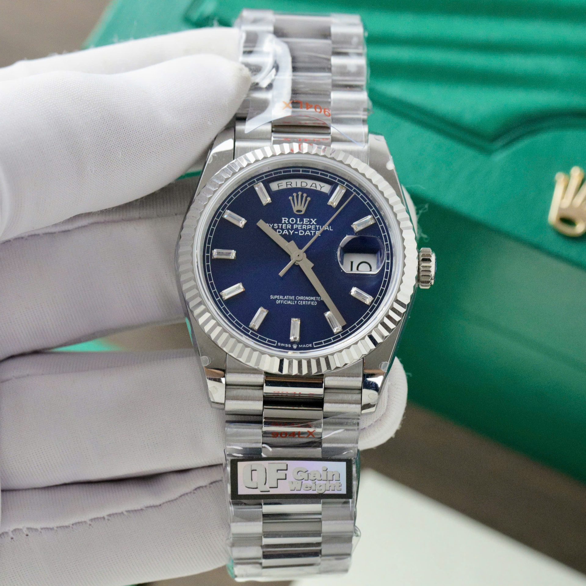 Dong-Ho-Rolex-Day-Date-128236-Replica-11-Mat-Xanh-Blue-Trong-Luong-158gram-Nha-May-QF-36mm-6.jpg Rolex Day-Date 128236 Replica Watch Blue Dial Weight 158gram QF Factory 36mm - Image 1