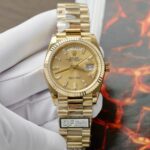 Rolex Day-Date 128238 Replica Watch Yellow Dial Weight 158gram QF Factory 36mm