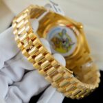 Rolex Day-Date 128348 Imitation Watches Green Ombre Dial 18K Gold Wrapped Bezel Moissanite Diamonds Custom 36mm - Image 12