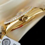 Rolex Day-Date 128348 Imitation Watches Green Ombre Dial 18K Gold Wrapped Bezel Moissanite Diamonds Custom 36mm - Image 10