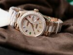 Rolex Day-Date 128395TBR Refined 18K Gold Wrapped & Moissanite Diamonds Best Replicas 36mm - Image 4