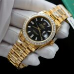 Rolex Day-Date 228238 Replica Watch 18K Gold Wrapped Moissanite Bezel GM 40mm - Image 3