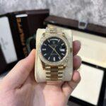 Rolex Day-Date 228238 Replica Watch Black Dial Refined Moissanite Diamond 40mm