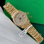 Rolex Day-Date 18K Gold Wrapped + Moissanite Diamonds Copies Watches GM Factory 36mm - Image 2