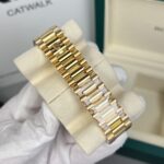 Rolex Day-Date Replica Watch 18K Gold Wrapped Black Dial With Diamond Bezel GM V2 40mm - Image 6