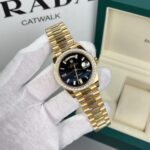 Rolex Day-Date Replica Watch 18K Gold Wrapped Black Dial With Diamond Bezel GM V2 40mm - Image 2