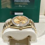 Rolex Day-Date Replica Watch Gold Wrapped Moissanite Baguette Diamond 40mm - Image 6