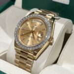 Rolex Day-Date Replica Watch Gold Wrapped Moissanite Baguette Diamond 40mm - Image 5