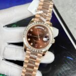Rolex Day-Date Gold Wrapped Replica Watch With Moissanite Ruby Red Diamond 40mm - Image 2