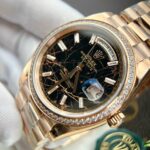 Rolex Replica Watch Day-Date Gold Wrapped Moissanite Diamonds Eisenkiesel Dial GS Factory 40mm - Image 5