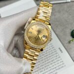 Rolex Day-Date Gold Wrapped Replica Watch With Moissanite Diamonds GM V2 40mm - Image 2