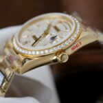 Rolex Day-Date Copies Watches 18K Gold Wrapped + Moissanite Diamonds QF Factory 36mm - Image 7